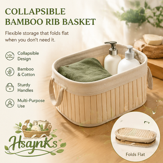 HsajnKs™ Foldable Canvas Bin – Sage Green
